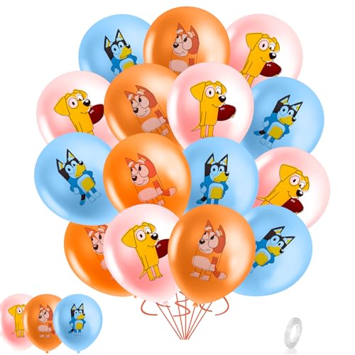 Chukua Dog Luftballon Geburtstag Deko Blue- y 17Pcs Kinder Geburtstagsdeko Latex Balloons Girlande für Bluey Theme Kindergeburtstag Happy Birthday Ballon Party Supplies Deko Junge Mädchen