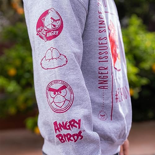 ANGRY BIRDS Official Bad Mood Bird Adult Printed Fleece Pullover Crewneck Sweatshirt for Men, Women, Unisex4