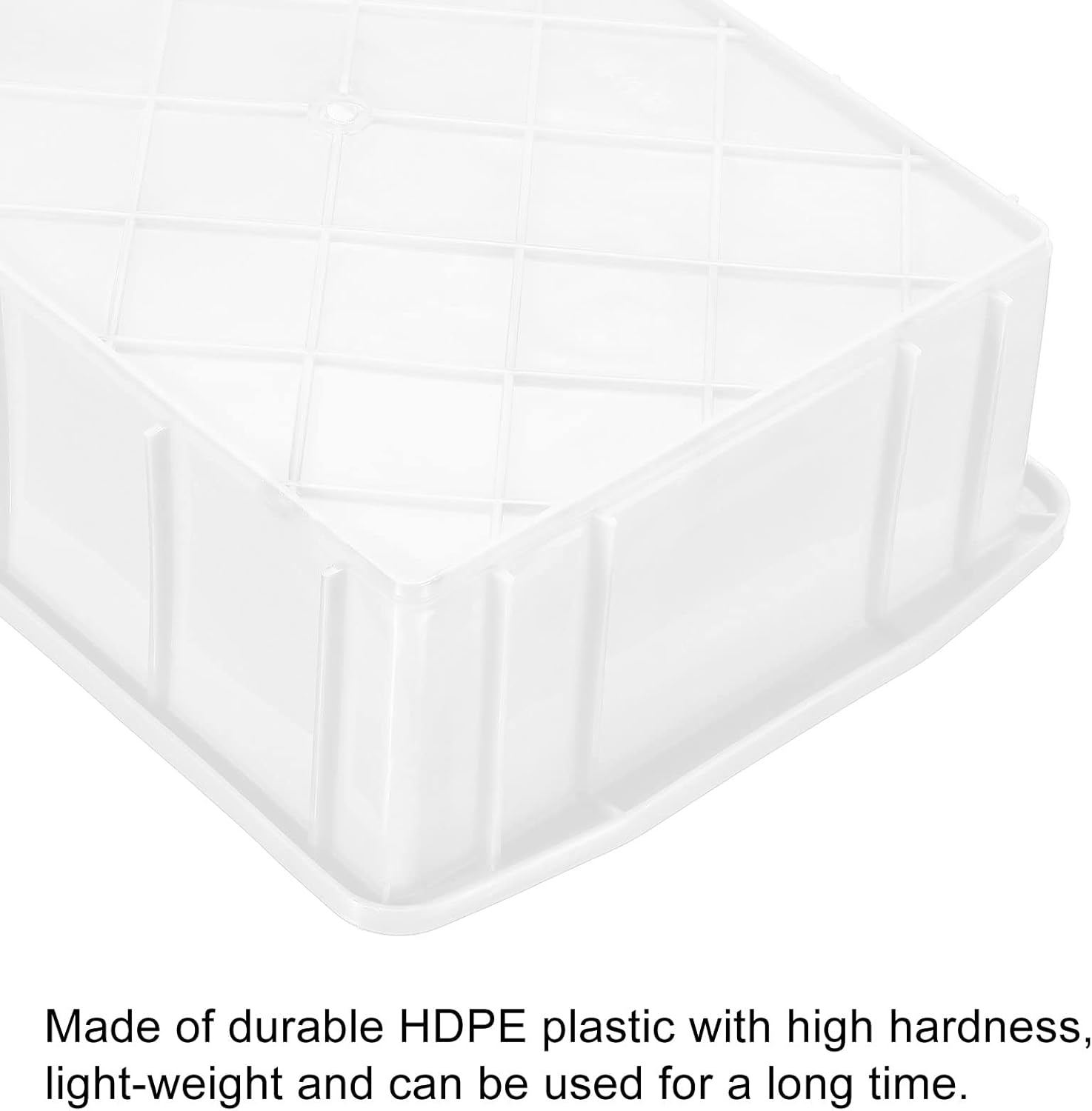 PATIKIL 10"x7"x3" Plastic Lab Tray, Rectangle Utility Stackable Box Crafts Organizer White for Tools Storage