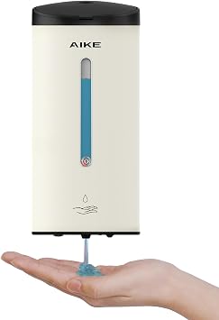 AIKE Classic Automatic Soap Dispenser,25 oz Liquid Wall Mount,MatteWhite Stainless Steel Finish Model AK1205E