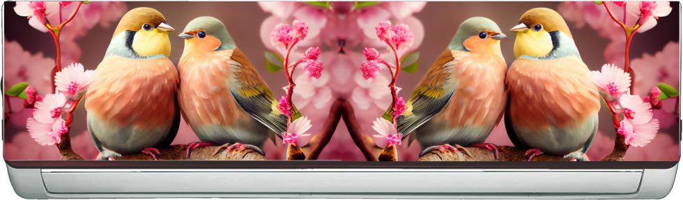 Image of 'Nature Colorful Pink love Birds'' AC Sticker (96 cm x30 cmx 24 cm)