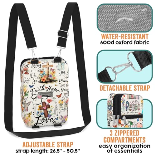 84hoods Crossbody Phone Bag with Adjustable Long Strap. Jesus Christian Faith Religious Gift. Waterproof Cell Phone Purse Gift for Women. All Things are Possible with God.3