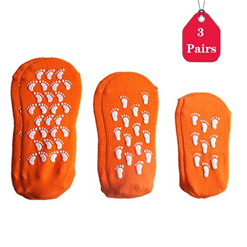 DreamJ Non Slip Anti Skid Grip Socks, Non Slip Yoga Socks for Women Adult, Perfect for Pilates, Yoga, Barre, Dance, Fitness, Hospital, Rehab, Home & Body Balance Grip Socks Orange