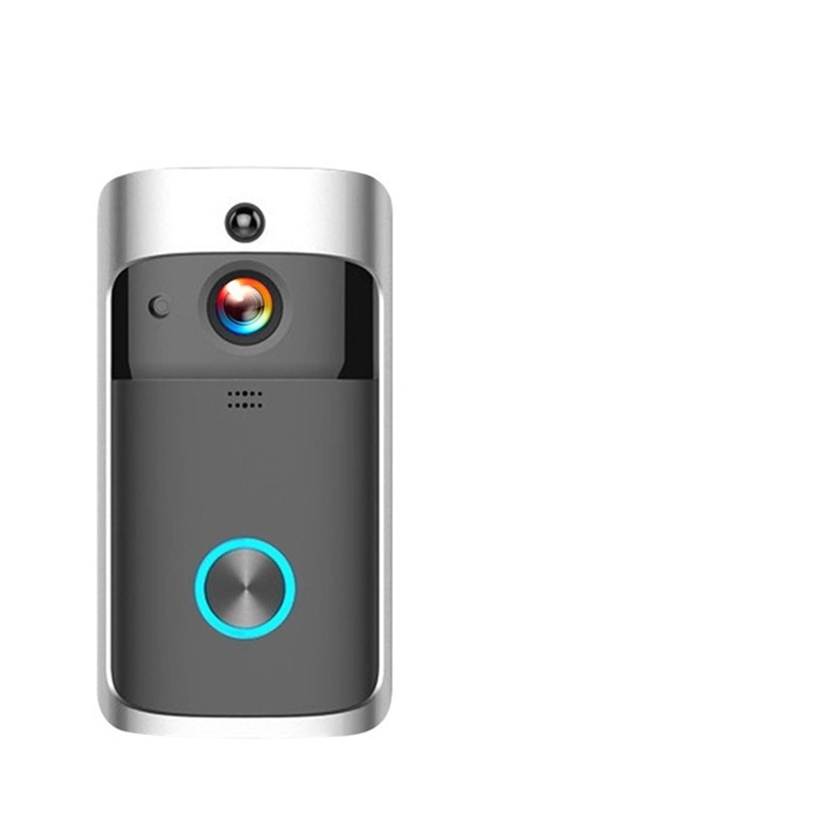Wireless Video Doorbell 720P Visual Real-time Intercom Wi-Fi Video Bell PIR Detection Night Vision 2-Way Talk Home Security Camera with 166° Viewing