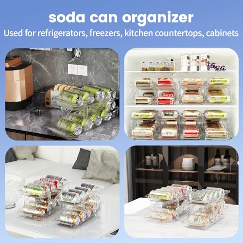 Jsyrjing-Drink-Organizer-for-Fridge-Adjustable-Soda-Can-Dispenser-2-Pack-Clear-Soda-Can-Organizer-Fits-Water-Bottles-Beer-and-Beverage-Cans-Can-Holder-for-Fridge-Pantry-and-Cabinet-Storage