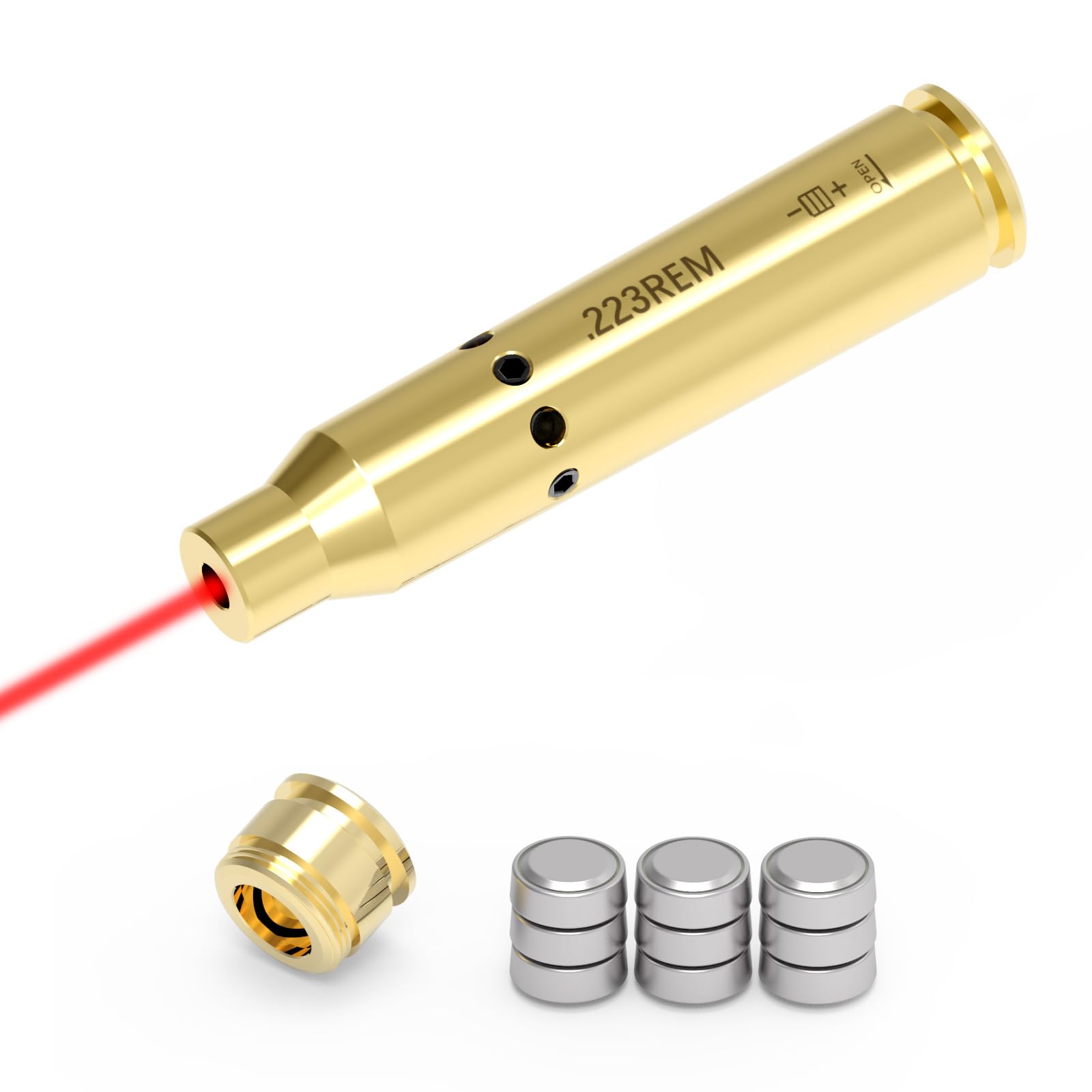 9mm/380ACP/40S&amp;W/45ACP Dry Fire Training Cartridge Integrated Snap Cap for Dry Fire Trainer,Red Dot Beam Bullet with Double O-Ring