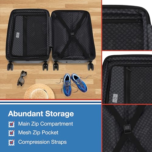 FUL USPS 22.5 Inch Carry On Luggage, U.S Mail Hardshell Rolling Suitcase with Spinner Wheels, Black3