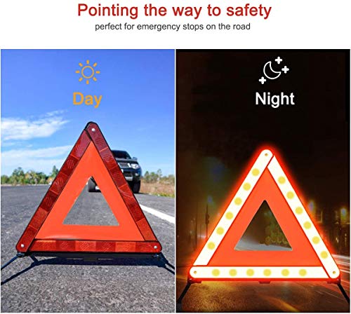 image for kissral Warning Triangle Reflective Safety Emergency Triangle Foldable