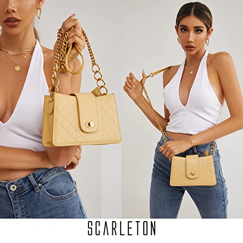 Scarleton Crossbody Bags for Women, Quilted Shoulder Bag Purse, Gold Chain Crossbody Bag Purses for Women, H21172