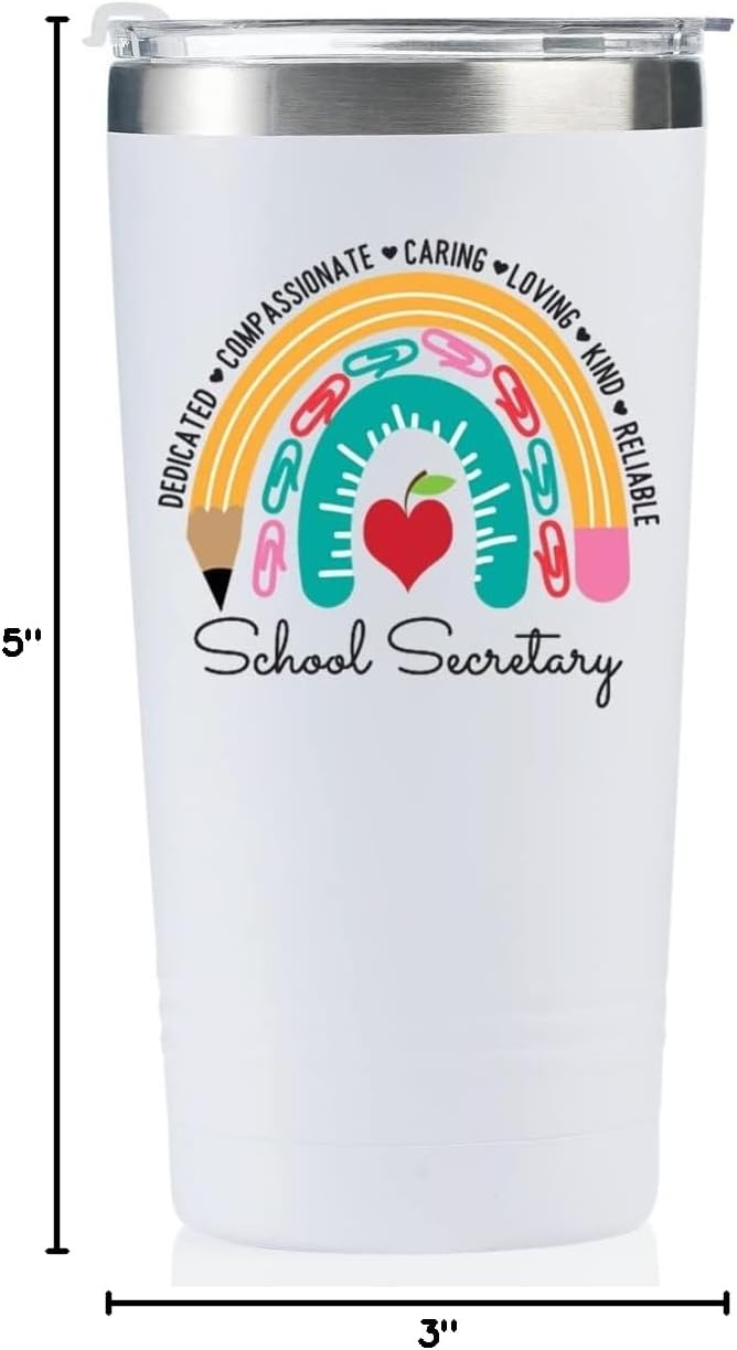 Onebttl School Secretary Gifts for Woman, Funny Administrative Professional Day Gifts for Appreciation, Christmas, Birthday, 20oz Stainless Steel Insulated Travel Coffee Mug - Image 8