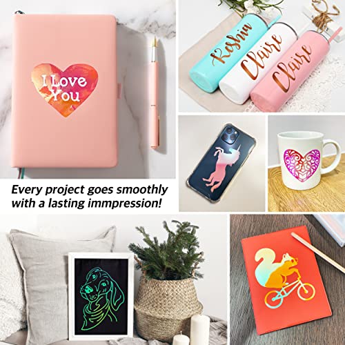 Stardustworkx Holographic Vinyl - 14 Sheets 12"X10" Holographic Permanent Vinyl For Cricut - Easy To Weed & Transfer Iridescent Craft Adhesive Vinyl Sheets #TOP1