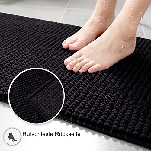 Decomira Badematte rutschfest | Als Badteppich Set kombinierbar | Badezimmer-Teppich Bad-Vorleger waschbar aus Chenille… – Bild 7