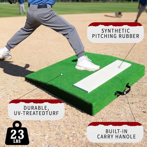 THWTGH Upgraded Pitching Mound, Pitchers Mound with Regulation Pitching Rubber, Portable Pitching Mound for Baseball Softball Pitching Rubber for Indoor and Outdoor