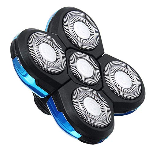 SparY Cabeza de Afeitadora 5 Cabezales Cortapelos Afeitado Universal T SY Instalar Recambio Flotante Eléctrico Cuchilla Barba Práctico Doble Anillo Duradero (Oro) - Azul, Free Size