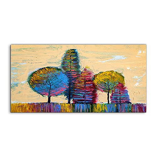 Tableau sur verre moderne trees leaves nature grand format pour salon