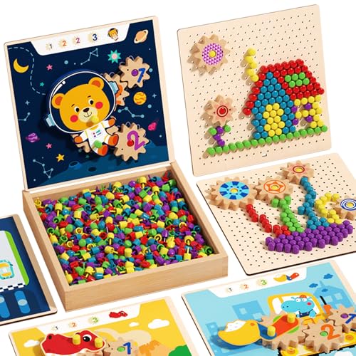 GEMEM Montessori Gear Puzzle Game,Gears Toy,Montessori Screw Board Toy