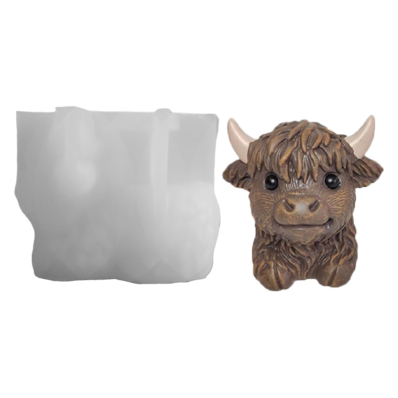 Moule résine vache Highland en silicone pour pot de fleur et artisanat