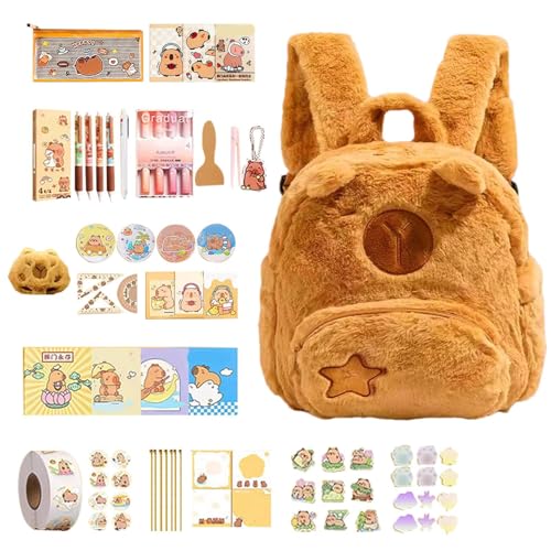 Mochila de Animal Capibara - Mochila Escolar de Gran Capacidad y Útiles Escolares | Bolso De Capibara Con Diseño Animal Lindo | Para Niñas Infantil Camping Cumpleaños Viaje Excursión Escuela Picnic De