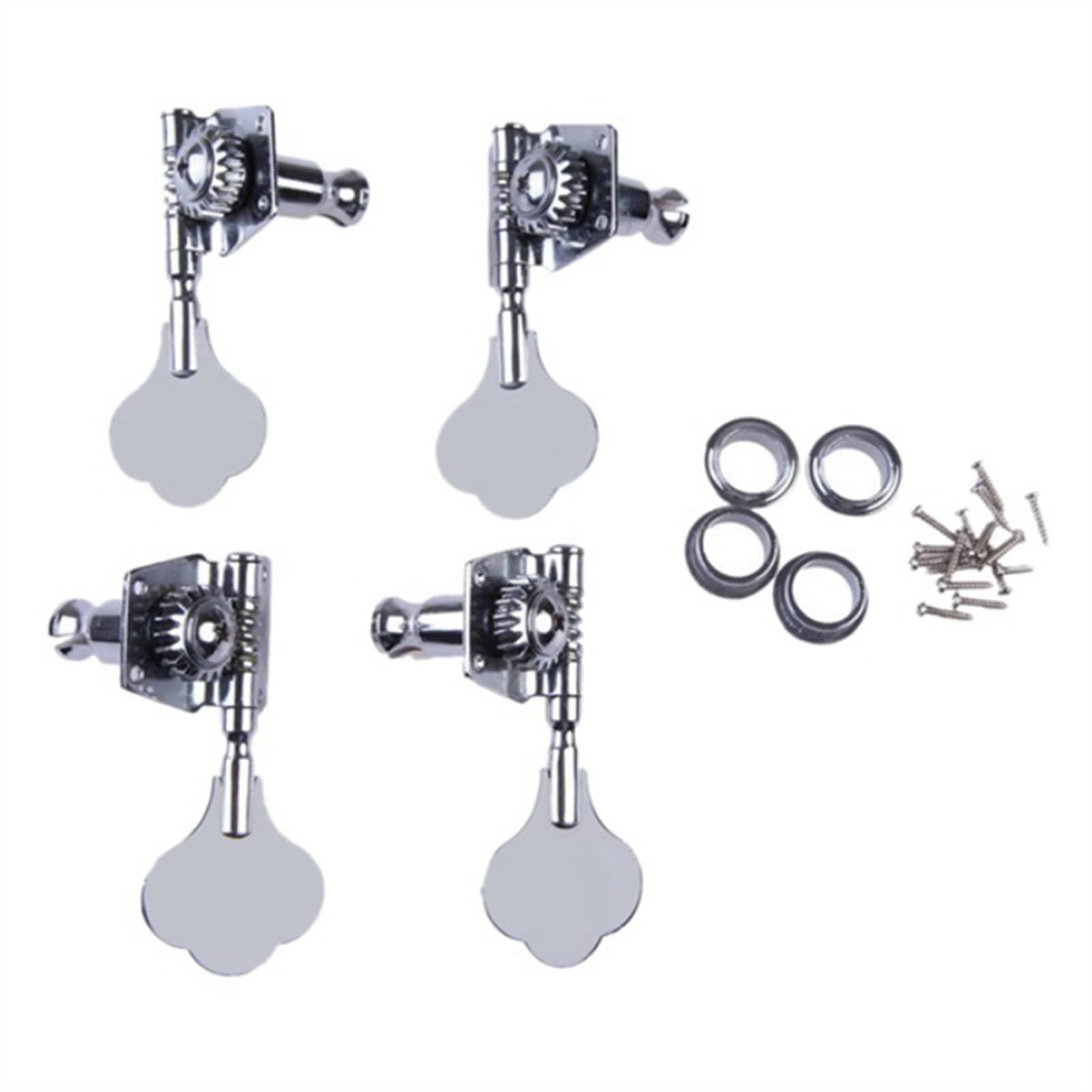 Stimmwirbel Gitarrensaiten 4 Stücke Silber Bass Tuning Pegs Tuner 2R2L. Offener Typ Maschinenkopf Für Elektrische Basseteile Zubehör