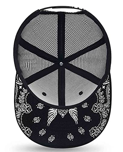 Image of Quanhaigou Snapback Hat for Men Women,Hip Hop Style Colorful Flat Bill Hats Teens Adjustable Baseball Cap