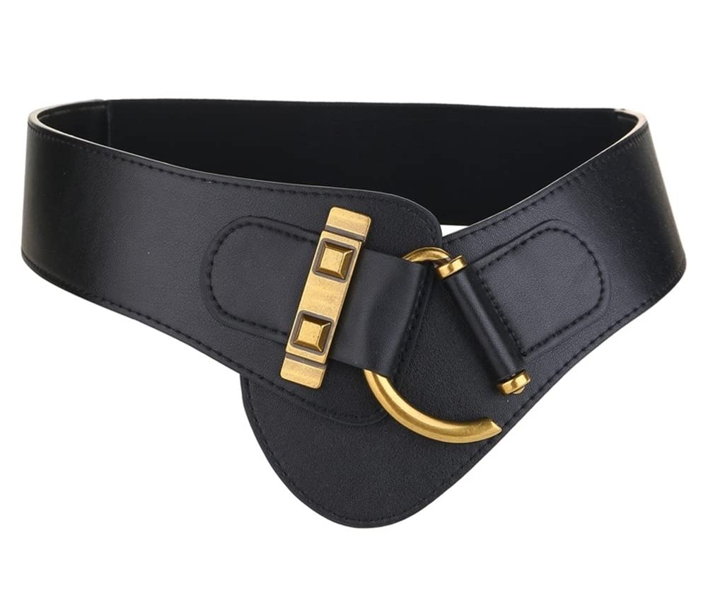 ToptimWomens Elastic Waist Belt Vintage Leather Wide Waistband