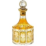 max. Durchmesser: ca. 13 cm Karaffe Dekanter Dekaner Dekanflasche Dekaner Dekankaraffe Whiskeykaraffe Likörkaraffe Yellow Queen 1.000 ml aufwendig Handbemalt Hochwertiges Glas
