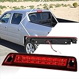 Full LED 3rd Third Brake Light High Mount Stop Light Compatible with Honda Ridgeline 06-14,Chrome Housing/Red Lens