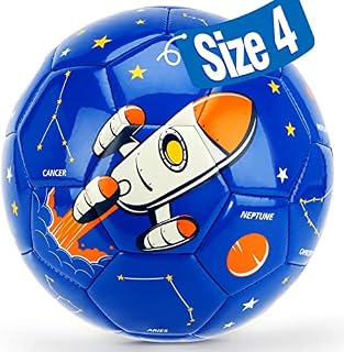 hahaland Size 4 Rocket Football Gifts for Boys with Hand Pump Mesh Bag Boys Toys Age 8 Indoor Outdoor Training Kids Football for Boys Girls Age 5 6 7 8 9 10 11 12