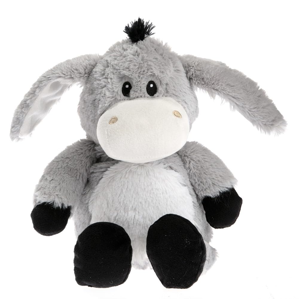 Pelucho - Bouillotte Peluche Ane - Bien-Être, Chaleur et Douceur - Micro-Ondable - Grains de Blé et Fleurs de Lavande - Fabriquée en France