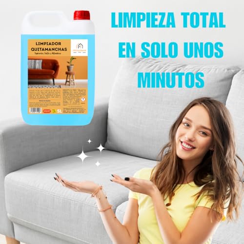 PROQUIMAR – Quitamanchas Profesional para Tapicerías, Alfombras y Telas – Limpieza Eficaz de Manchas Difíciles – Ideal para Hogar, Coches y Muebles – Garrafa de 5L - imagen 7