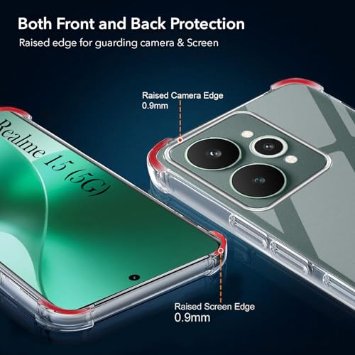 Image of Jkobi Shockproof Crystal-Clear Back Cover for Realme 15 (Anti Yellow Case | Drop & Camera Protection | Hard Polycarbonate)