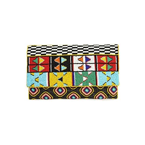 MyBatua Kennedy Multi Color Beaded Clutch Bag Embroidered Geometrical Design ACP-478 Cover