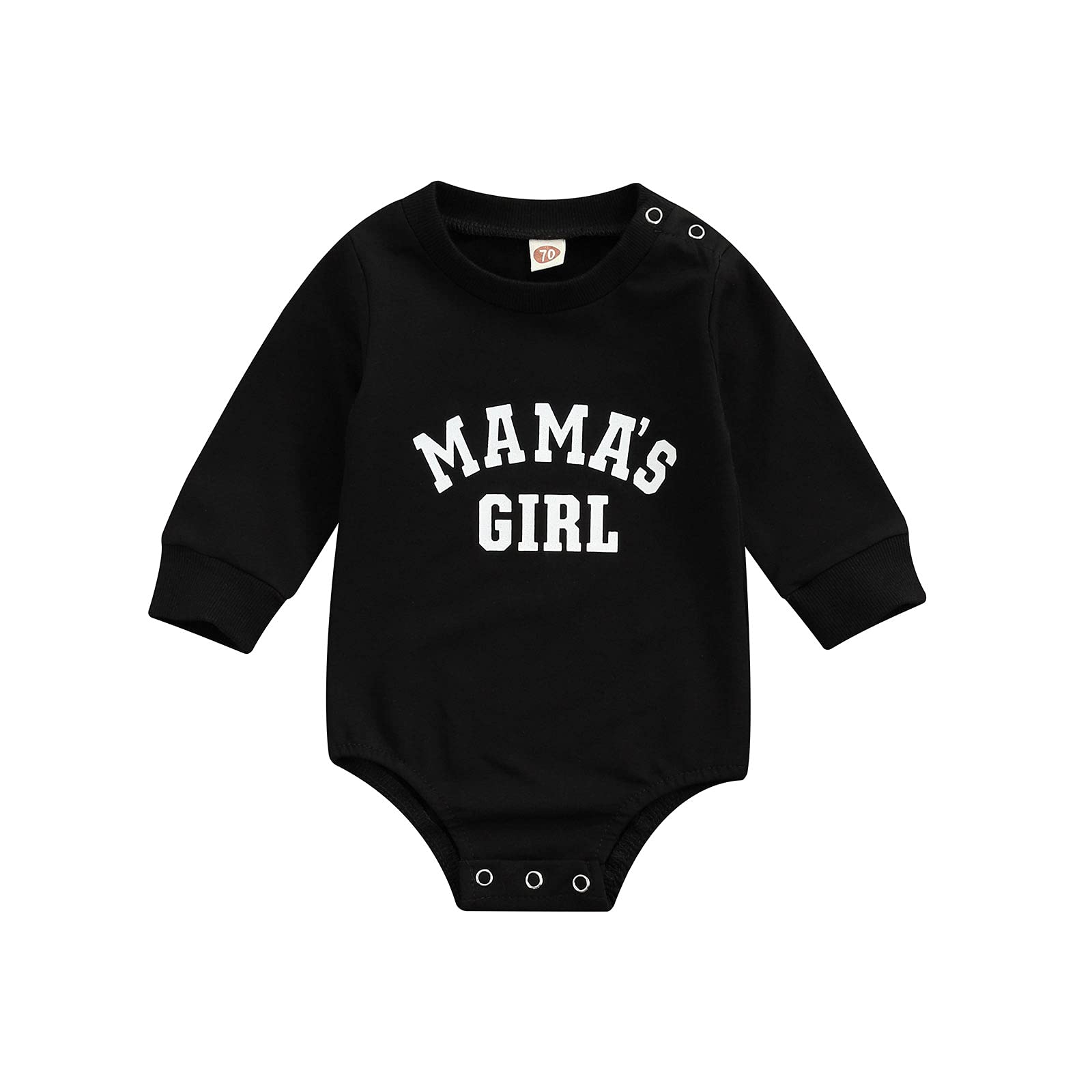 Twopumpkin Baby Girl Boy Crewneck Sweatshirts Oversized Knit Sweater Shirts Long Sleeve Romper Pullover Top Cute Fall Winter Clothes (Bc Mama's Girl Print Black, 3-6 Months)