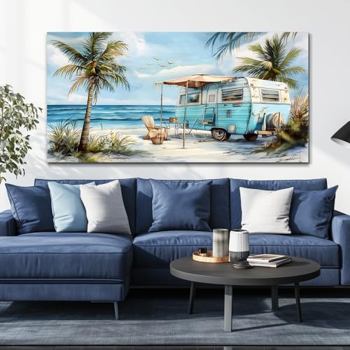 ERQINHUA Large Wall Decor For Living Room Canvas Wall Art For Office Bedroom Aesthetic Marine Beach Landscape Wall Painting Artwork Pictures Modern Beach Posters Ready To Hang Home Decor 30"x60"