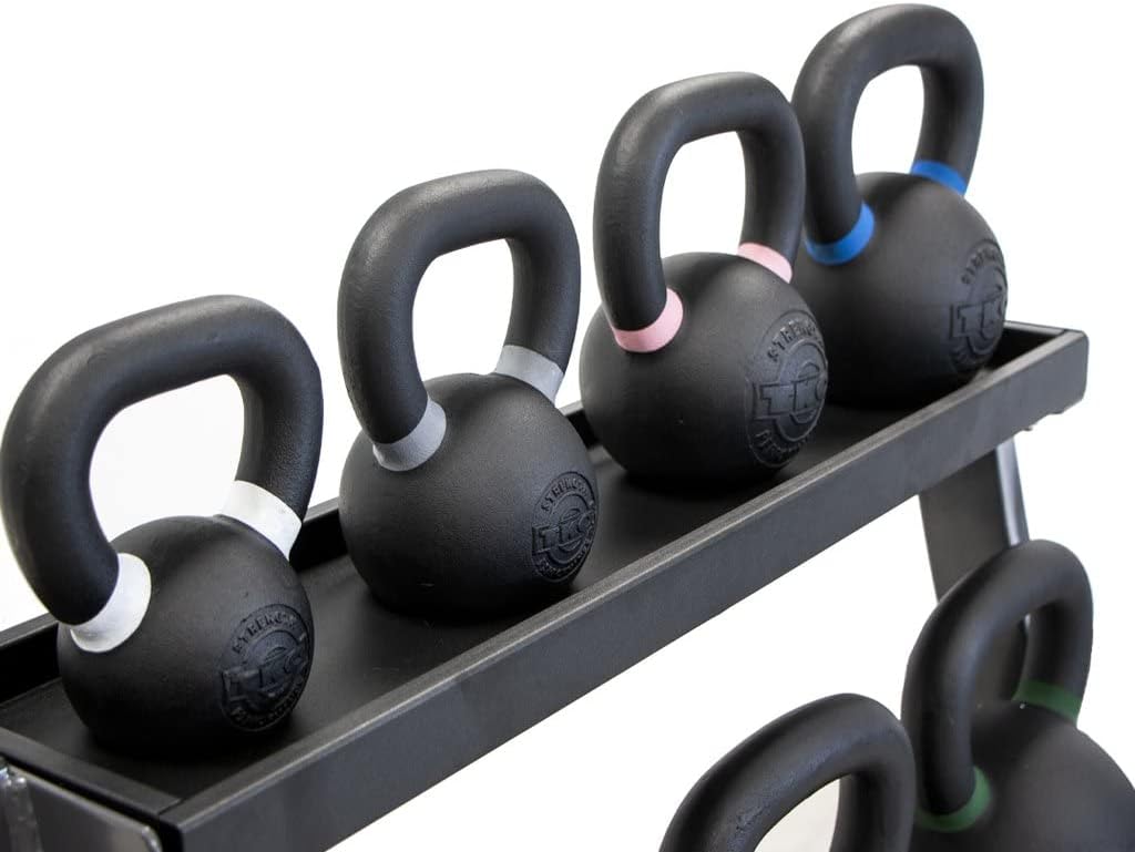 Technical Knock Out 3-Tier Kettlebell Rack | Perfect for Any Home Gym | Black Kettle Bell Weight Stand | Keep Your Workout Area Clean & Safe