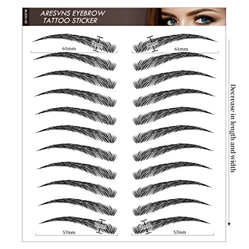 Eyebrow Tattoo 88 Pairs! Newly Improved 4D Tattoo Eyebrow,Popular Black Fake Eyebrows,Realistic Eyebrow Transfers Sticker,Suitable Sizes,Waterproof and Long-Lasting 3-5 Days Christmas Gift