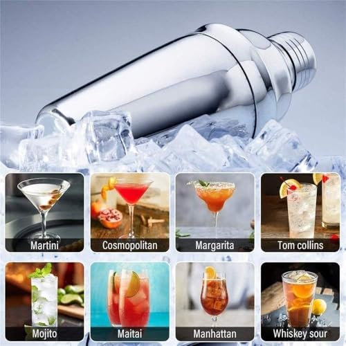 Kit de bartender 10 piezas con coctelera de acero inoxidable miniatura 4