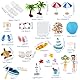 VFANDV 33 Stück Strand-Mikrolandschaft, Miniatur Deko Miniliegestuhl Strandkorb Kleine Palme Deko Miniatur Ornament Set Sommerliche Garten Deko Miniatur Set für DIY Garten Dekoration