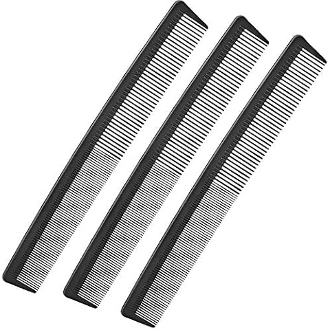 3 Pack Black Carbon Barber Fiber Cutting Comb,Fine Tooth Hair Comb,Hairdressing Styling Combs,Heat Resistant Combs,Styling Combs for Salon (Style G) Cover