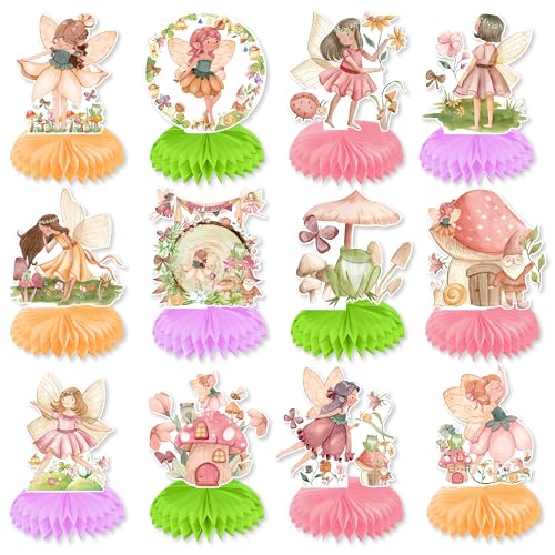Fairy Birthday Party Table Decorations - 12 Pieces Watercolor Garden