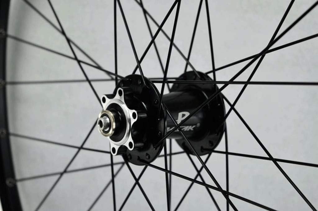 Zestaw kół rowerowych 26" Disc/V-Brake Double Wall aluminiowe felgi piasty Box 7-11 prędkości uszczelnione łożyska stalowe szprychy (Color : Nero, Size : 27.5'')