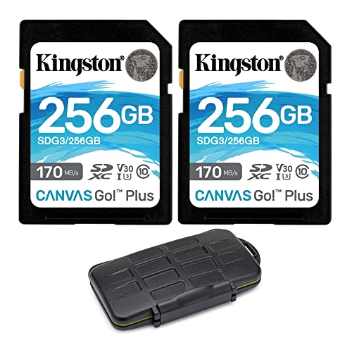 Kingston (LOXg) 256GB SDXC Canvas Go Plus 170MB/s ǂݎ胁[J[h (SDG3/256GB 2pbN) Koah[J[h[P[Xoh (3ACe)