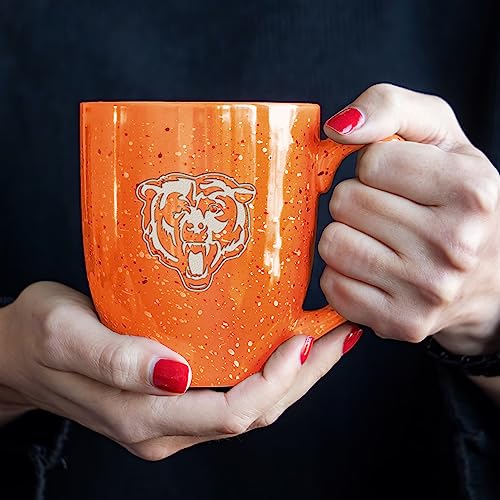 Image of Rico Industries NFL Football 16 oz Team Color Laser Engraved Speckled Ceramic Coffee Mug
