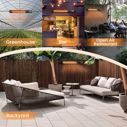 Powerscale T17 Infrared Heater 24H Timer Outdoor Heater,Ip65,Memory Function Infrared Electric Patio Heater,9 Levels Heating Touchscreen thumb #5
