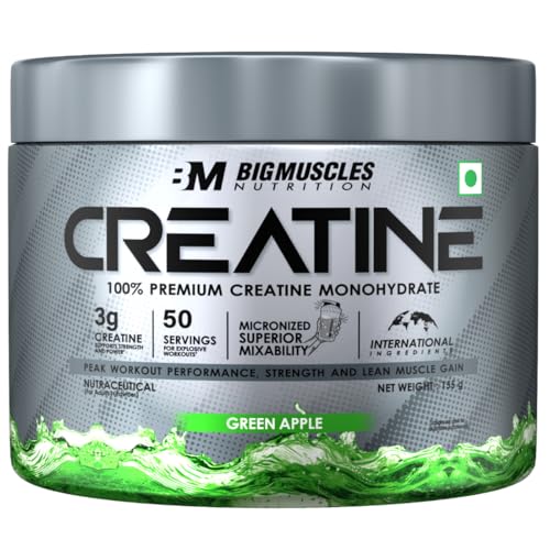 Image of Bigmuscles Nutrition Creatine 155G Blueberry | 50 Servings | Powder Muscle Repair & Strength Support & Bigmuscles Creatine 155G Green Apple | 50 Servings | Muscle Repair & Strength Support Combos