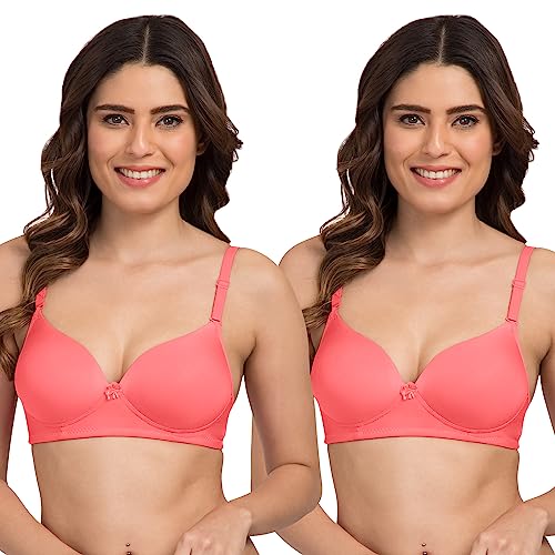 Image of Tweens - Heavily Padded Semi Push-Up Bra - Polyamide Fabric - 3 /4th Coverage, Wireless, Multiway Straps, Seamless - Everyday T-Shirt Bra