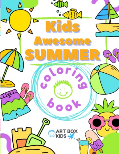 Kids Awesome Summer Coloring Book: Kids Coloring Book Simple Pictures Easy to Color Cute Illustrations Summer Activities Beach Biking Ice Cream Picnic ... More All Abilities Boys Girls Kids Ages 4-8 image 2