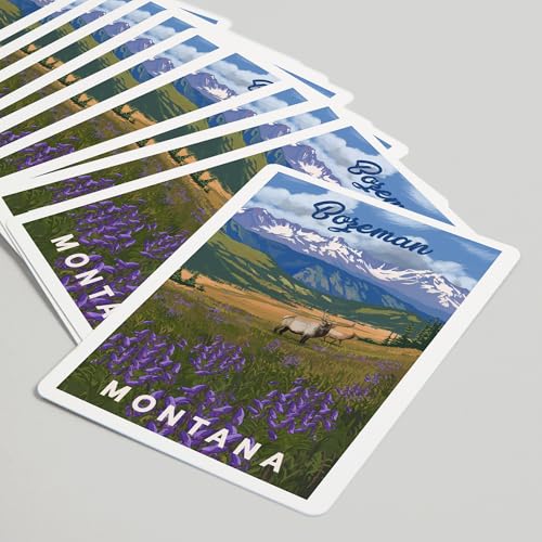 Baraja de cartas Bozeman Montana Elk y Flores poker miniatura 5