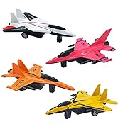 4 Pack Diecast Airplane Toys for 3 4 5 6 Year Old Boys, Pull Back Plane Toys Die Cast Aircraft Fi...