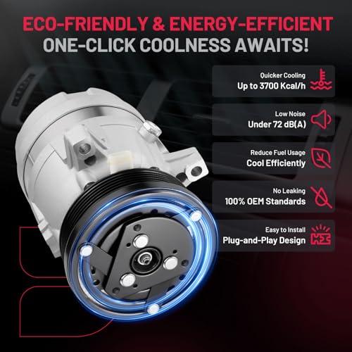 BDFHYK 89018838 Air Conditioning A/C Compressor with Clutch Compatible with Chevrolet Camaro V6 3.8L 1995-2002, Compatible with Pontiac Firebird V6 3.8L 1995-2002